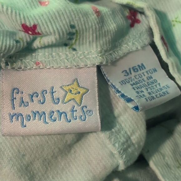 Y2K Vintage Infant Girls Blue Floral Print Corduroy Romper 3/6 Months - Picture 2 of 5